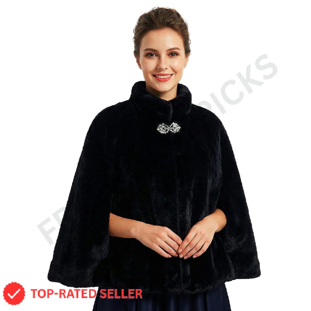 Faux Fur Shawl Elegant Evening Dress Wrap Wedding Chic Boho Style